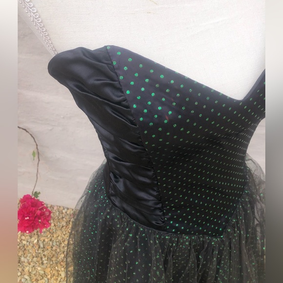 Gunne sax strapless black tulle formal tulle dress vintage - Picture 9 of 12